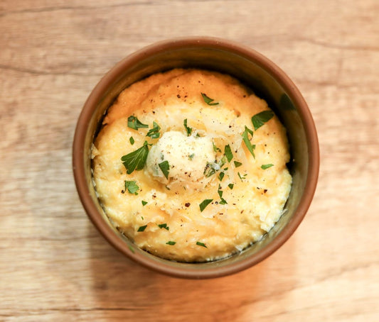 Polenta with garlic herb butter