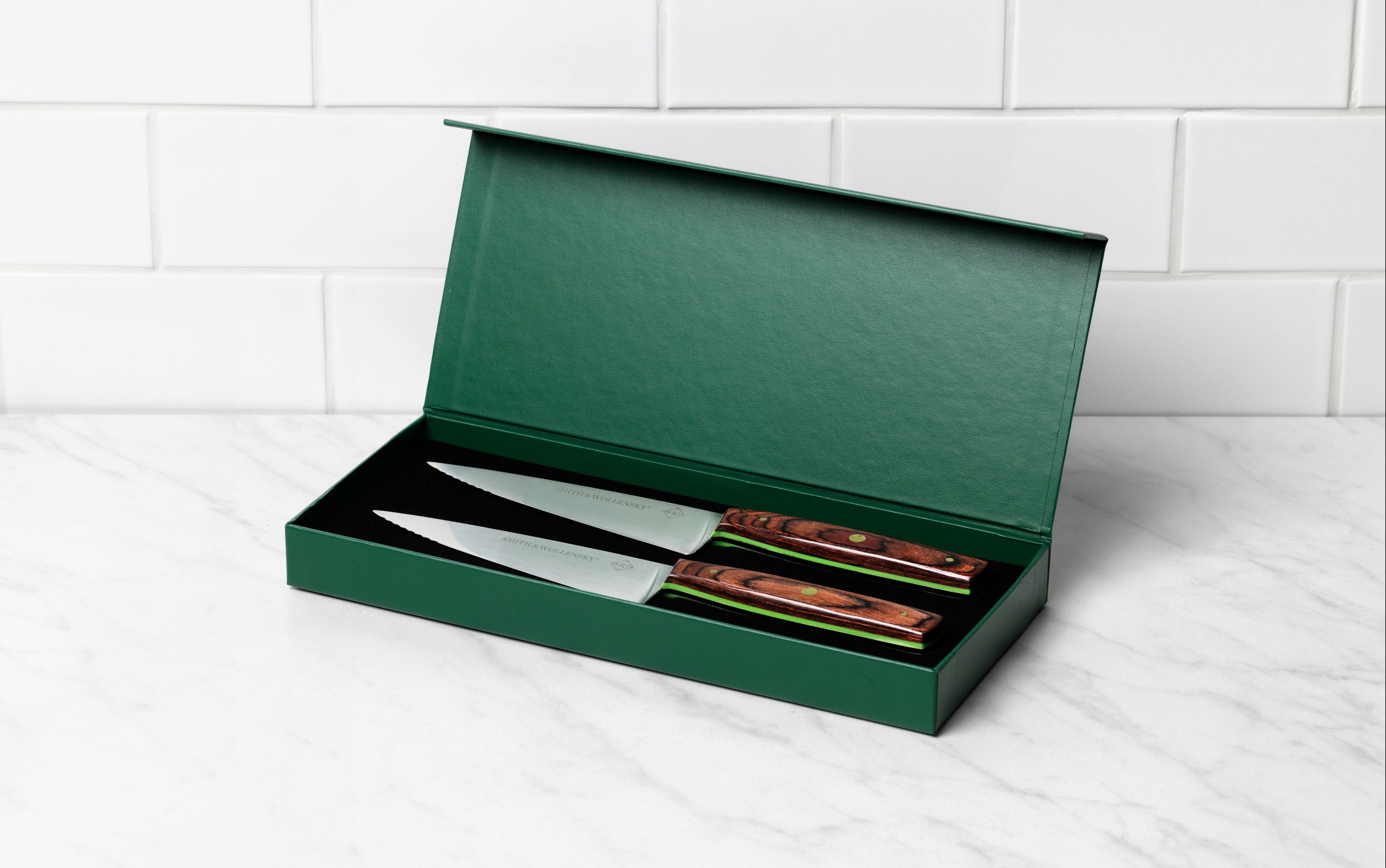 2 Piece Steak Knife Set - Green S&W Box – Smith & Wollensky Online