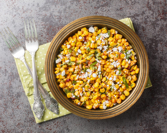 Corn and goat cheese salad