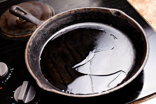 Oil on a cast iron skillet